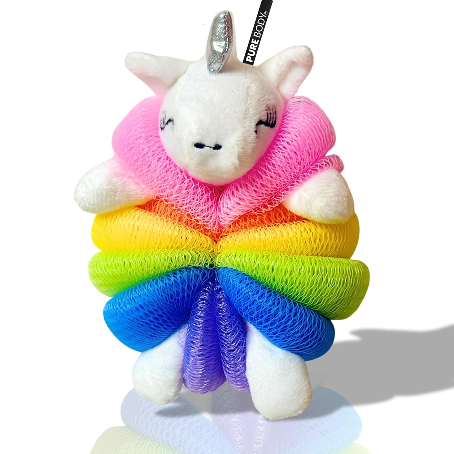 Cute Bath Sponge Loofah - Soft Mesh Body Pouf, Gentle Shower Sponges with Hanging Rope Beauty and Personal Care Pure Body