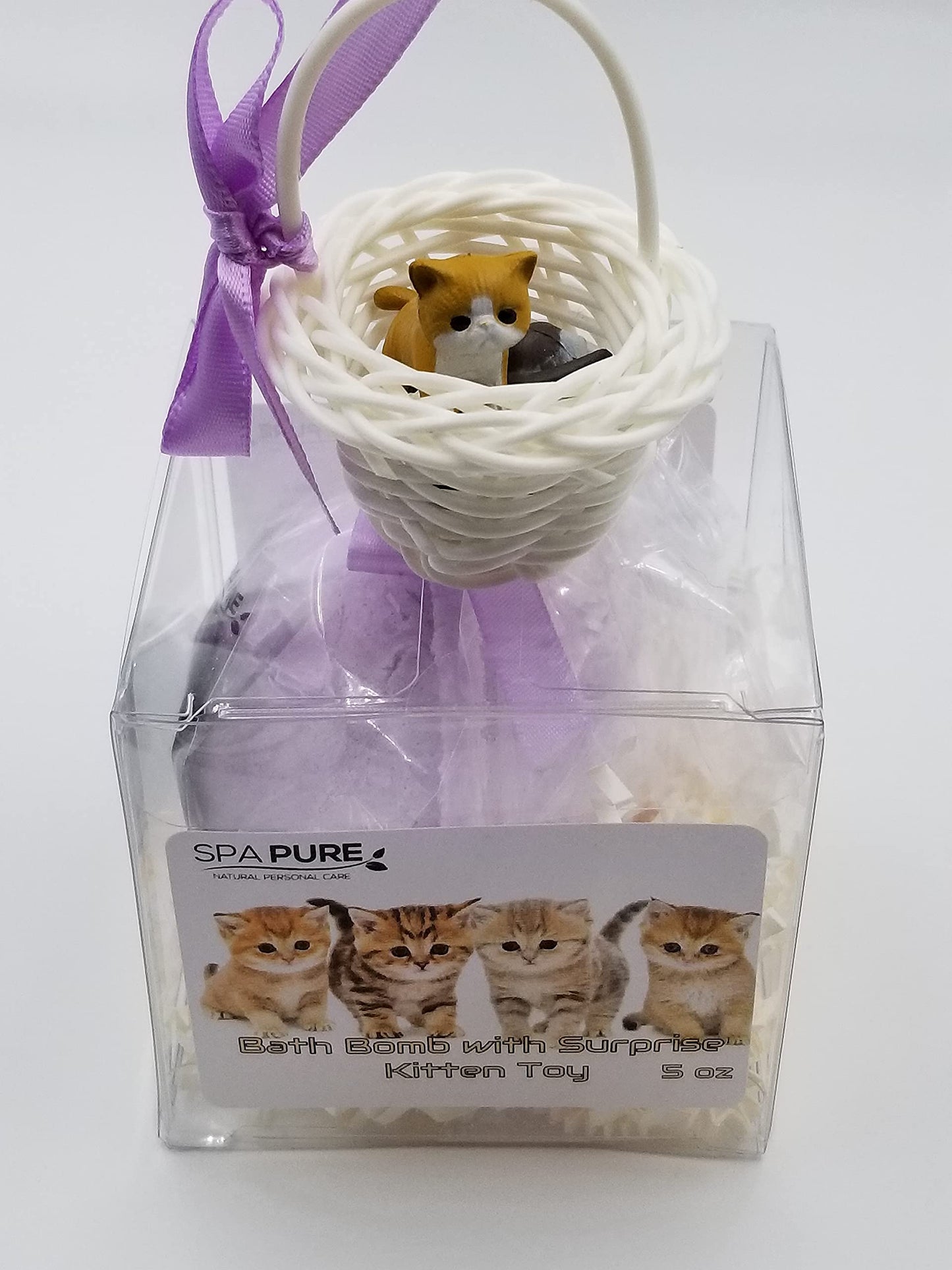 Bath Fizzy with Surprise Toy: Kitten Toy Inside Bath Fizzy with Cute Basket, XL (5 oz) Great for Bubble Baths, Perfect for Girls and Boys Beauty & Personal Care Spa Pure