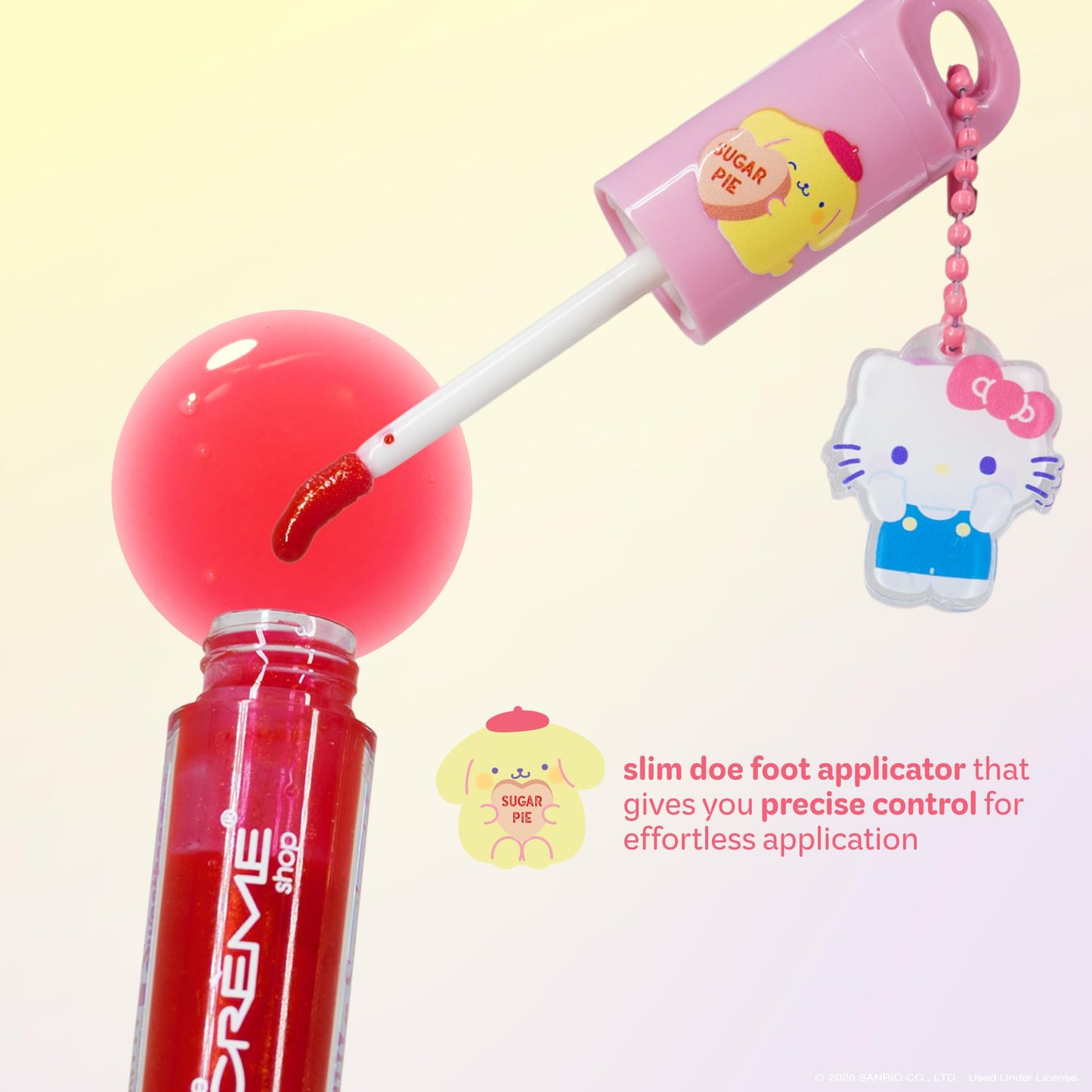 The Crème Shop x Hello Kitty & Friends x Sweethearts Tinted Lip Oil with Jojoba Oil for Lasting Hydration, Lip Oil on Keychain with Hello Kitty Charm Beauty & Personal Care The Crème Shop