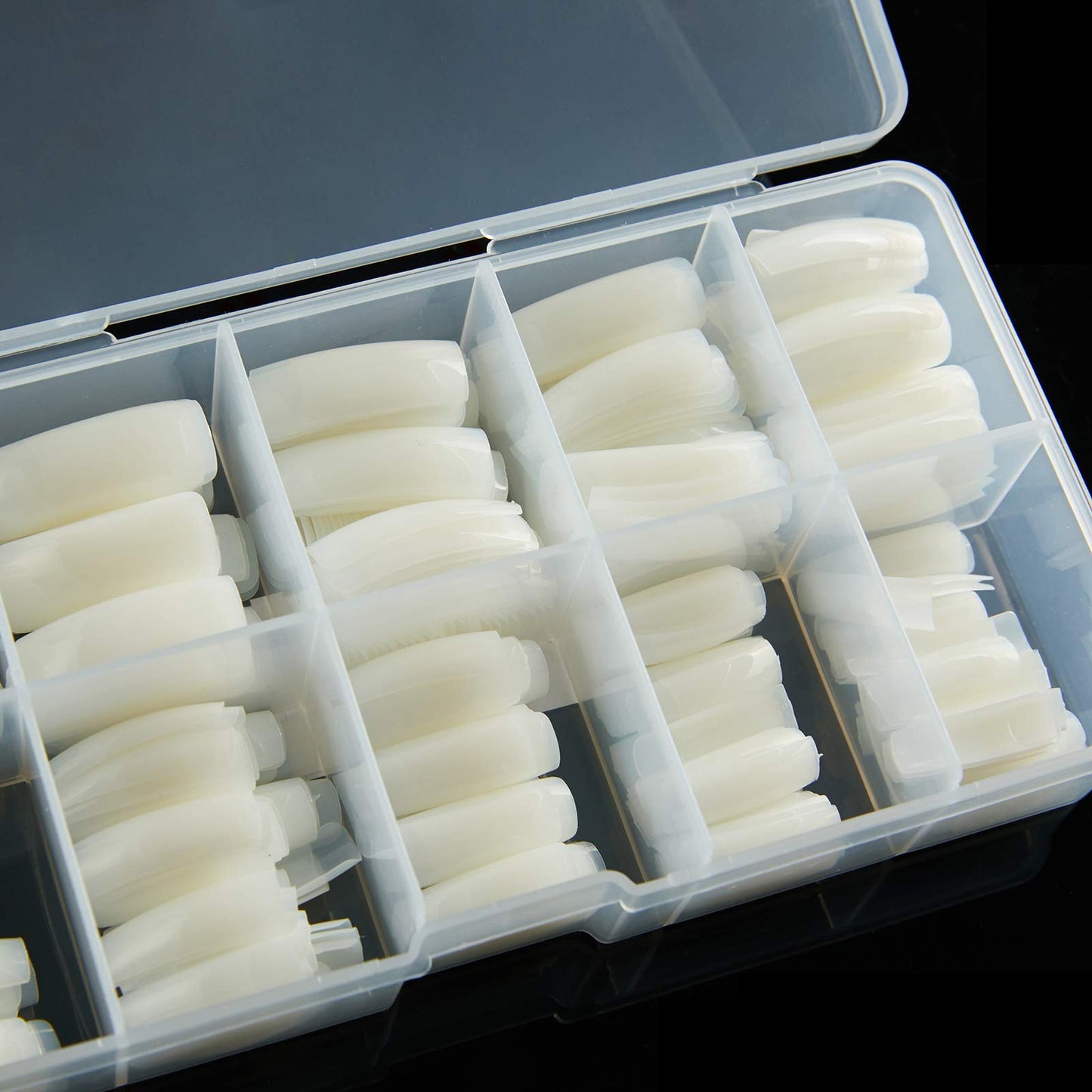 Half Cover Acrylic False Nail Tips, 500PCS Fake Nail Shape Artificial False Nails Tips 10 Sizes with Case for Nail Art Salons (Natural) Beauty & Personal Care RayanWay