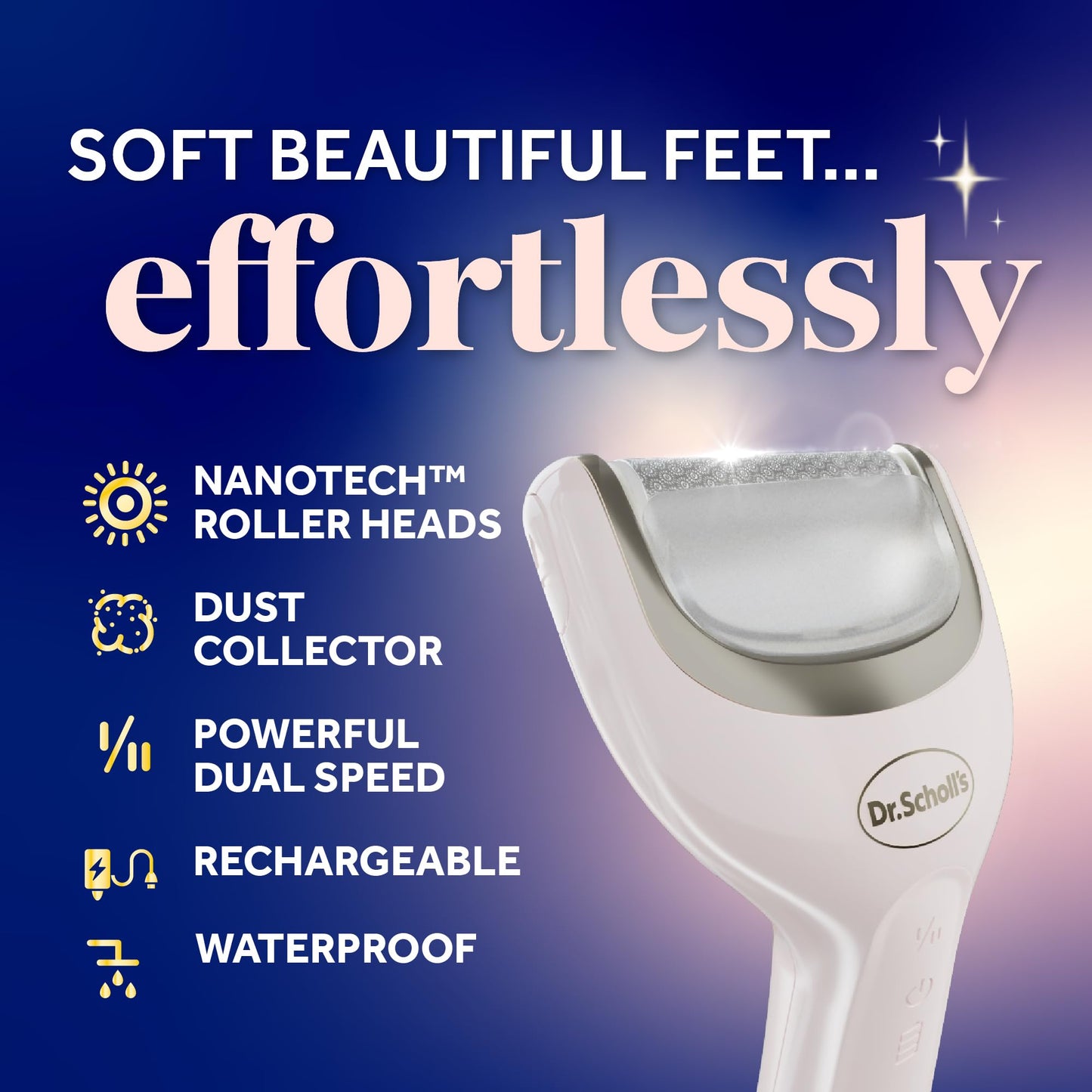 Dr. Scholl's Pedi Perfect Luxe - Electric Foot File & Nourishing Cream Pedicure Kit, Removes Hard Skin for Soft Smooth Feet, Waterproof, Rechargeable Beauty and Personal Care Dr. Scholl's