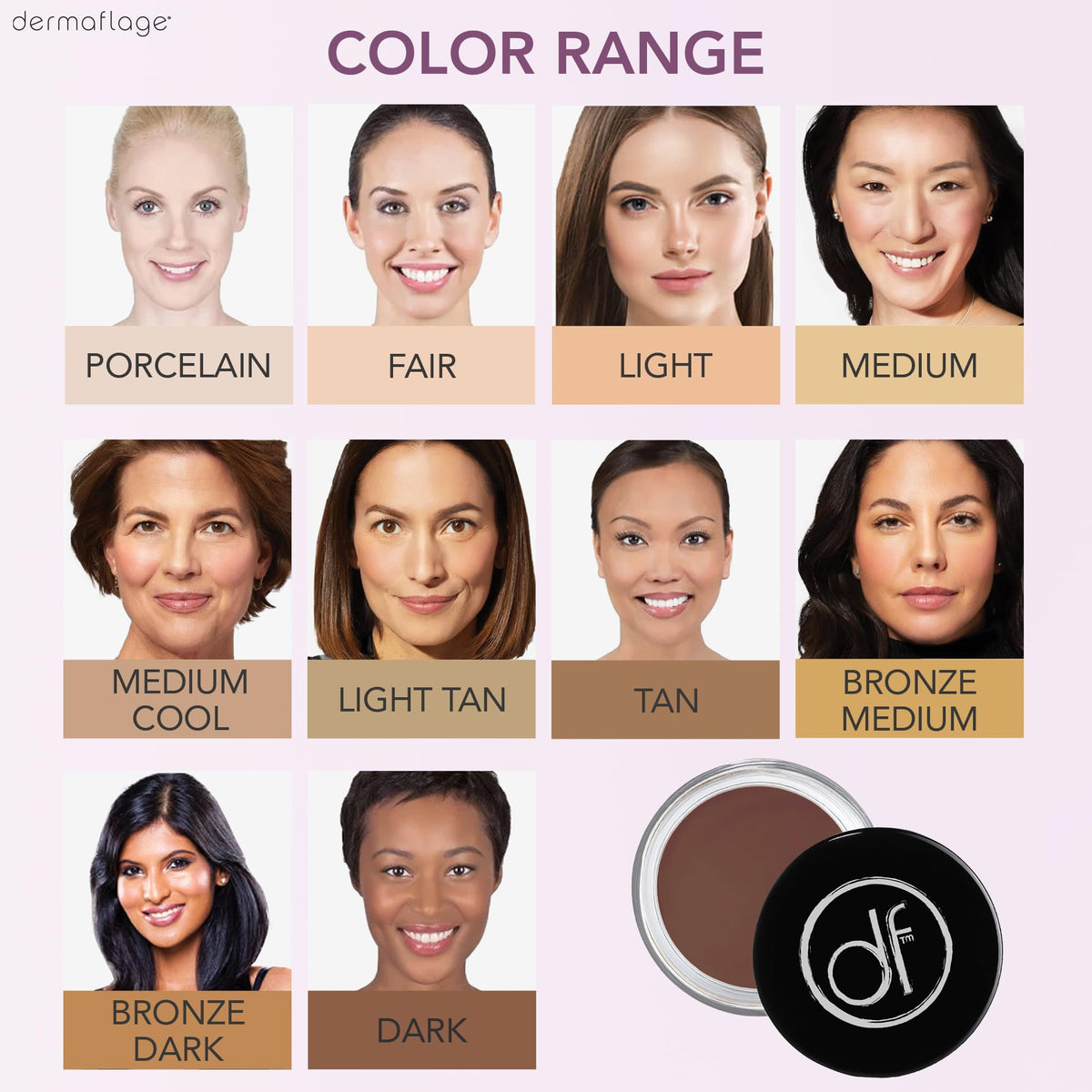 Waterproof Concealer Cream, Full Coverage Waterproof Makeup, Color Match Promise by Dermaflage, 6g/.2oz Beauty & Personal Care Dermaflage
