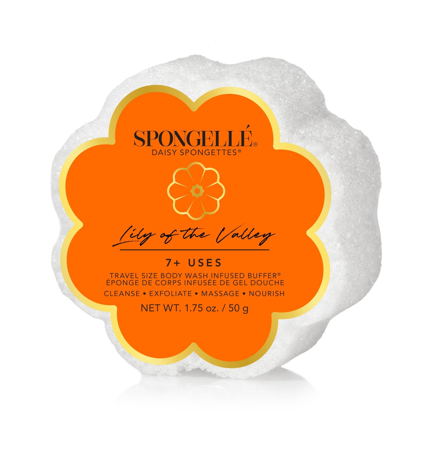 Spongellé Lily of The Valley Daisy Spongette Bath Sponge - Built-in Body Wash & Body Scrubber, Shower Loofah Sponge for Women, Travel Essentials - 7+ Beauty and Personal Care SPONGELLÉ
