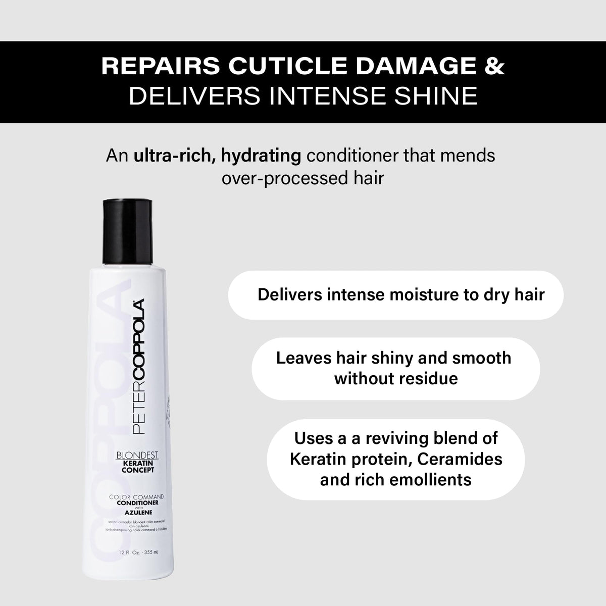 PETER COPPOLA Purple Conditioner For Blonde Hair - Neutralizes Brassy Tones In Blonde, Silver And White Hair - Hydrating Conditioner Mends And Adds