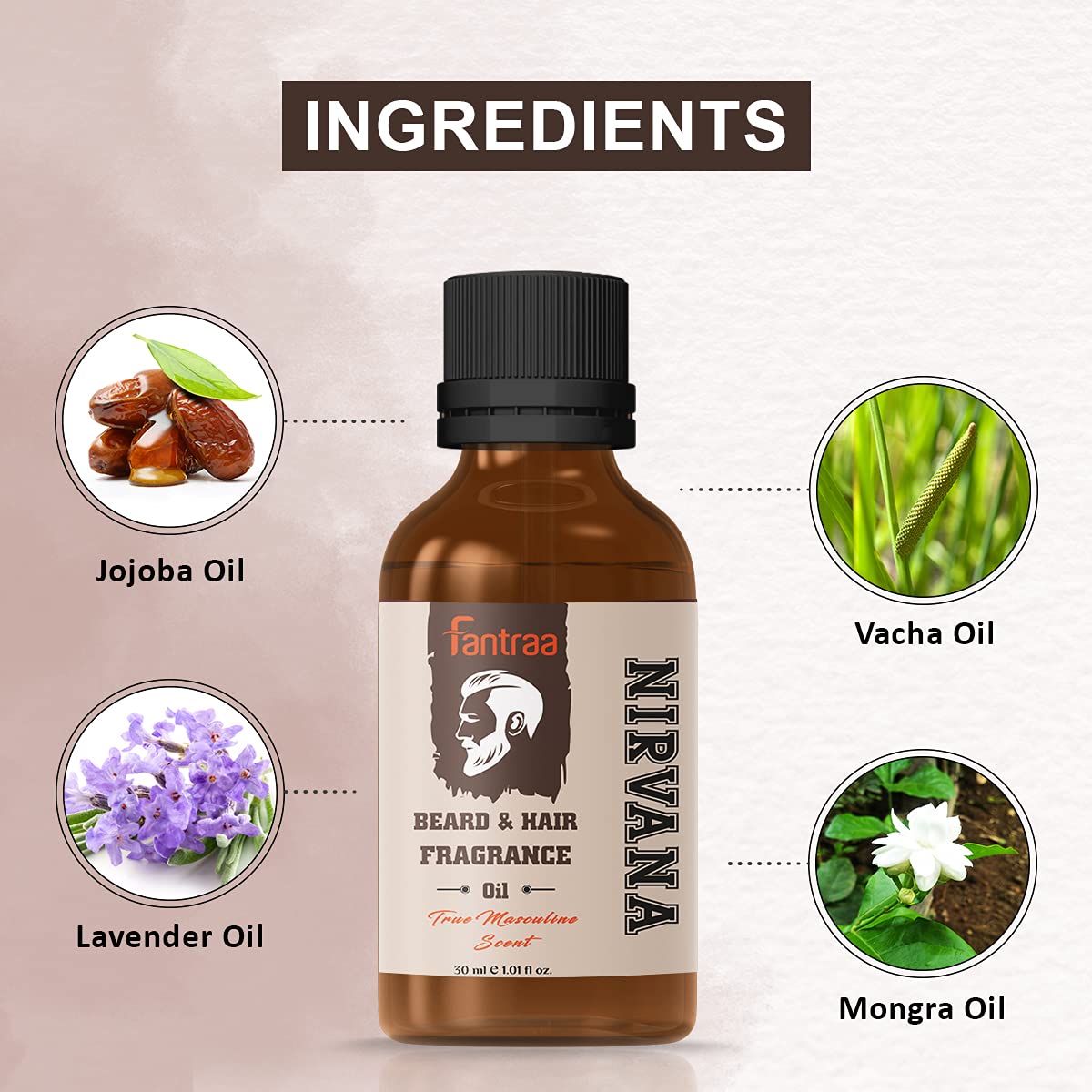 Fantraa Beard and Hair Fragrance Oil - 30 ml (Nirvana) Beauty and Personal Care Fantraa