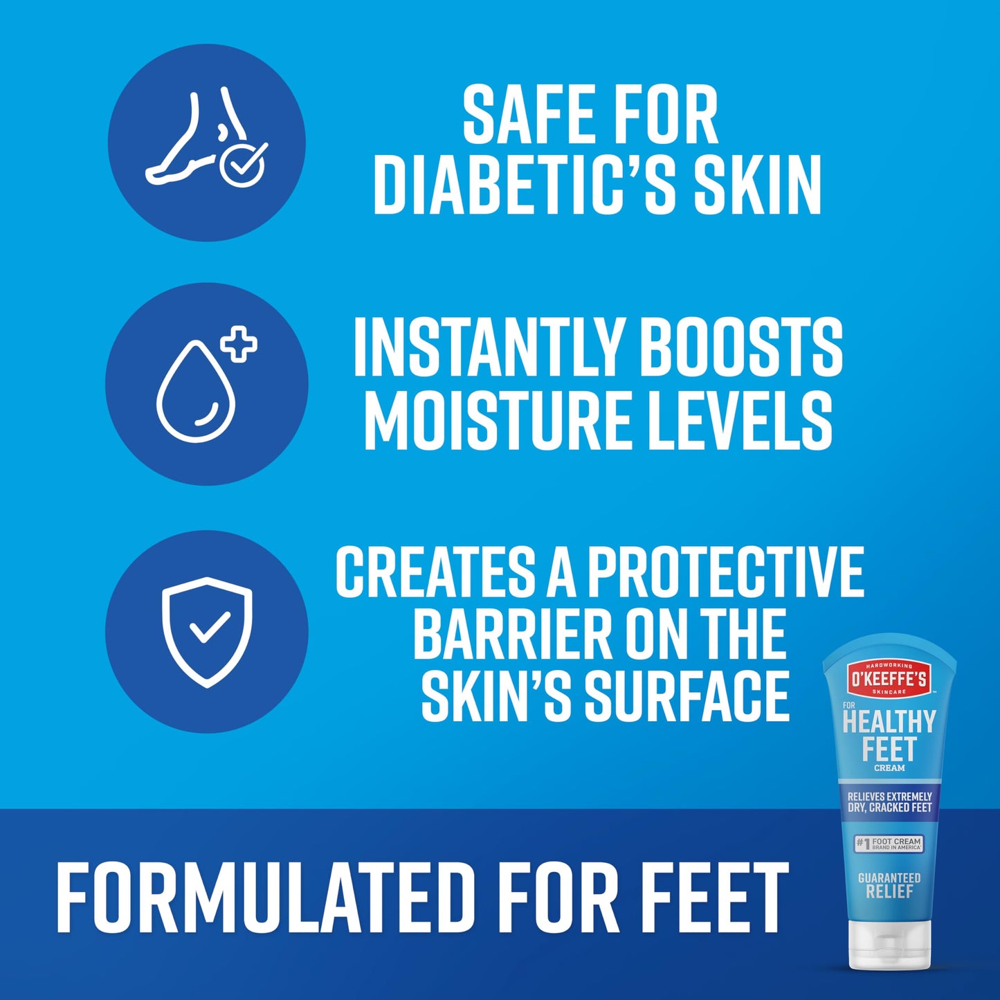 O'Keeffe's for Healthy Feet Foot Cream - 3 oz Tube (2 Pack) - Guaranteed Relief for Extremely Cracked, Dry Feet, Repairing Skincare, Instantly Boosts Beauty & Personal Care O'Keeffe's