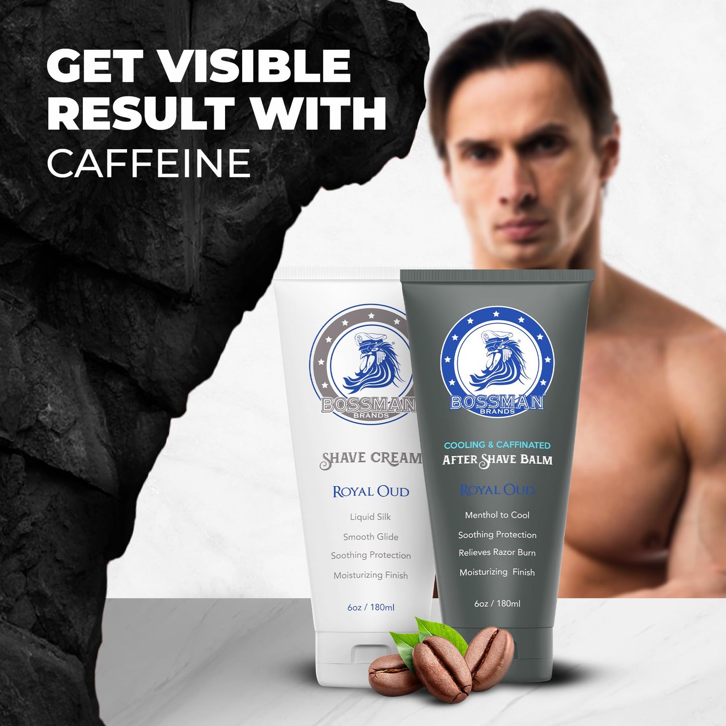 Bossman Liquid Silk Shave Cream for Men - Sensitive Skin Formula, Smooth Glide, & Soothing Protection - Moisturizing Finish (Royal Oud Scent) Beauty and Personal Care Bossman