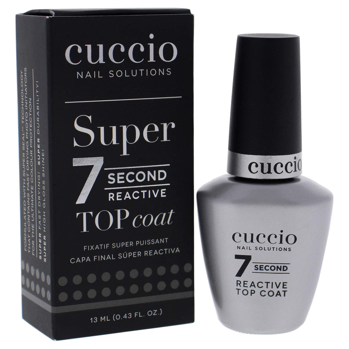 Cuccio Colour Super 7 Second Nail Top Coat - Super Quick Drying Formula - Creates A High Gloss Finish With Incredible Long-Lasting Durability Beauty & Personal Care Cuccio
