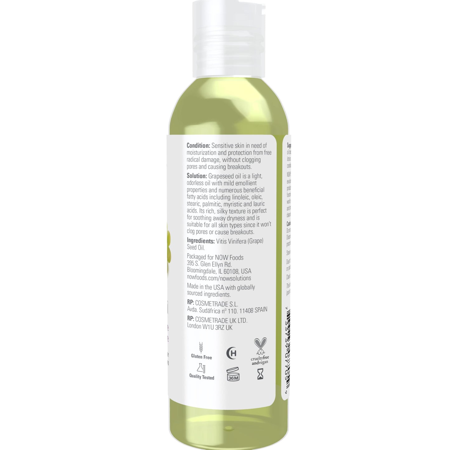 NOW Solutions, Grapeseed Oil, Skin Care for Sensitive Skin, Light Silky Moisturizer for All Skin Types, 4-Ounce Beauty & Personal Care Now