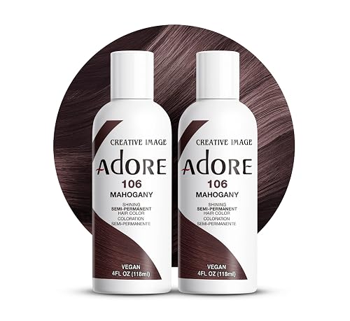 Adore Semi Permanent Hair Color (106 Mahogany) (2 Pack) | Vegan & Cruelty-Free Brown Hair Dye | No Ammonia, No Peroxide, No Alcohol | 4 Fl Oz Beauty & Personal Care Adore