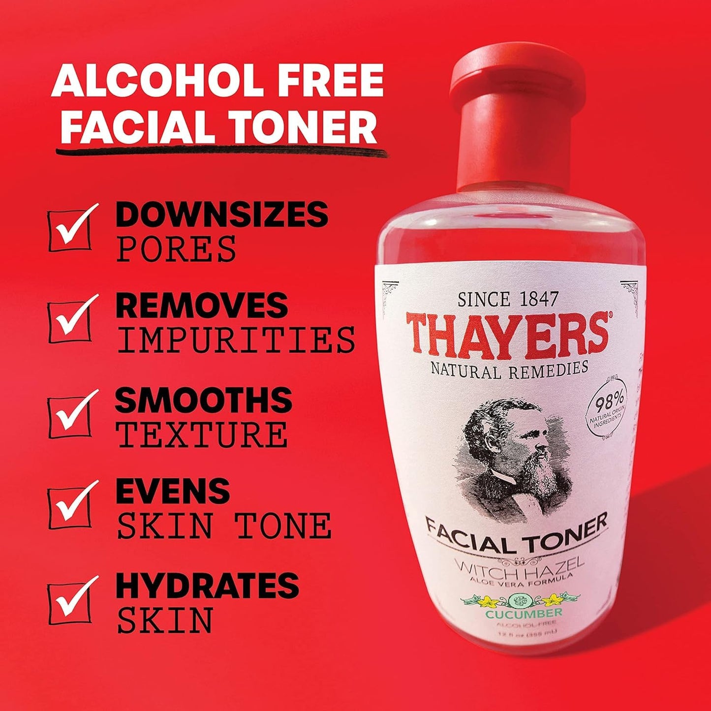 Thayer Cucumber Witch Hazel with Aloe Vera Formula, 12 Fluid Ounce Beauty & Personal Care THAYERS