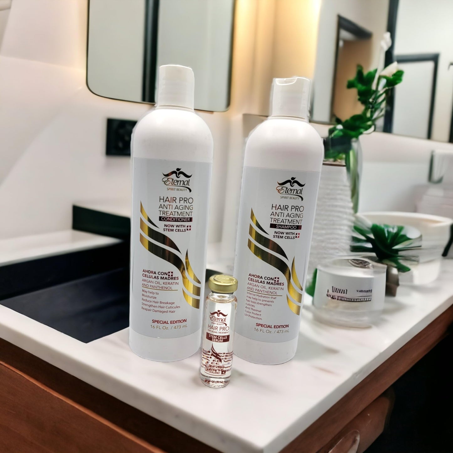 Eternal Hair Pro Anti Aging Treatment Shampoo and Conditioner Stem Cells Serum Beauty & Personal Care Vineen