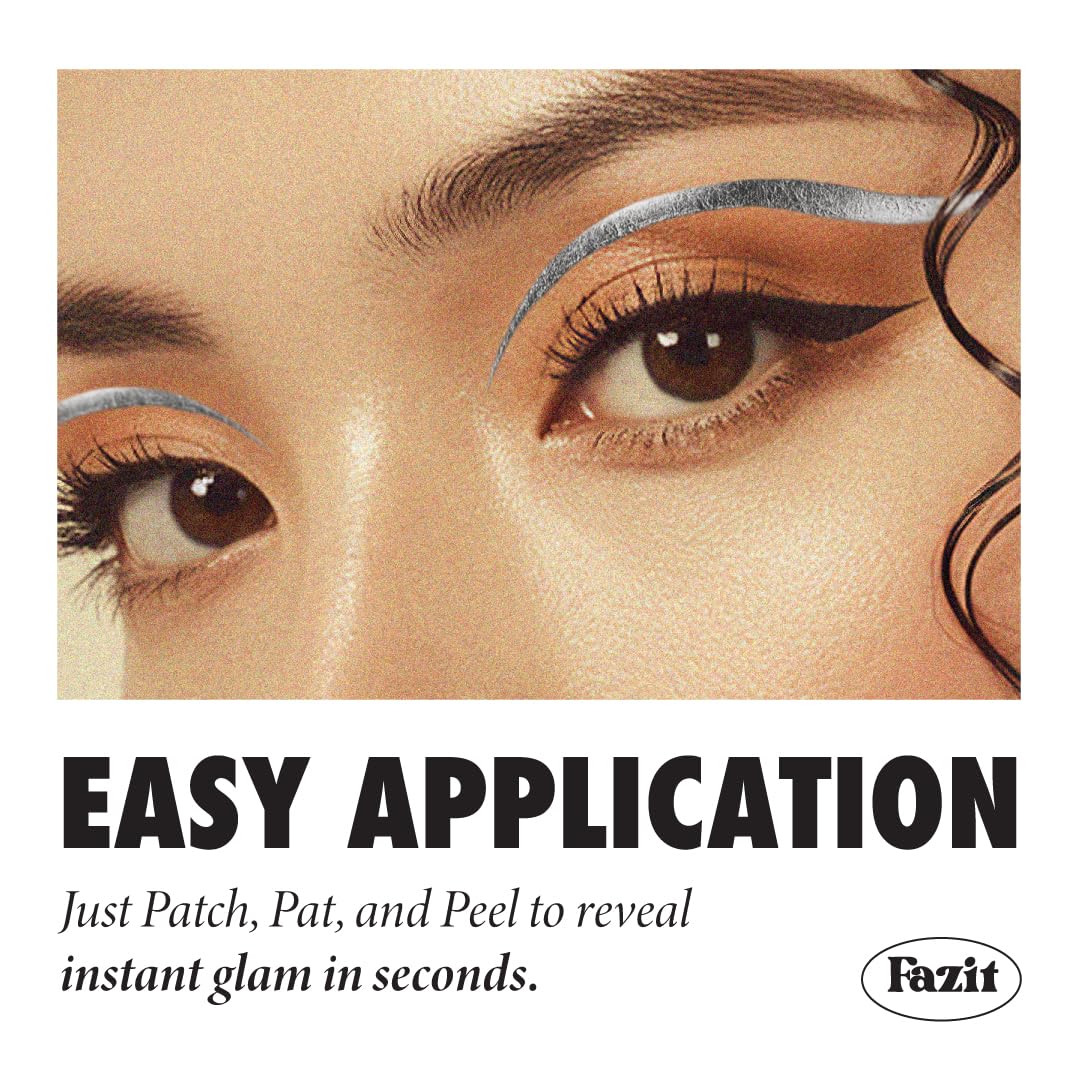 Fazit Makeup Patches - Silver Wing Eyes - Glow Up Make-Up Patches - Cute Glitter Makeup Accessories for Women - Cosmetic Glitter for Face Beauty & Personal Care Fazit
