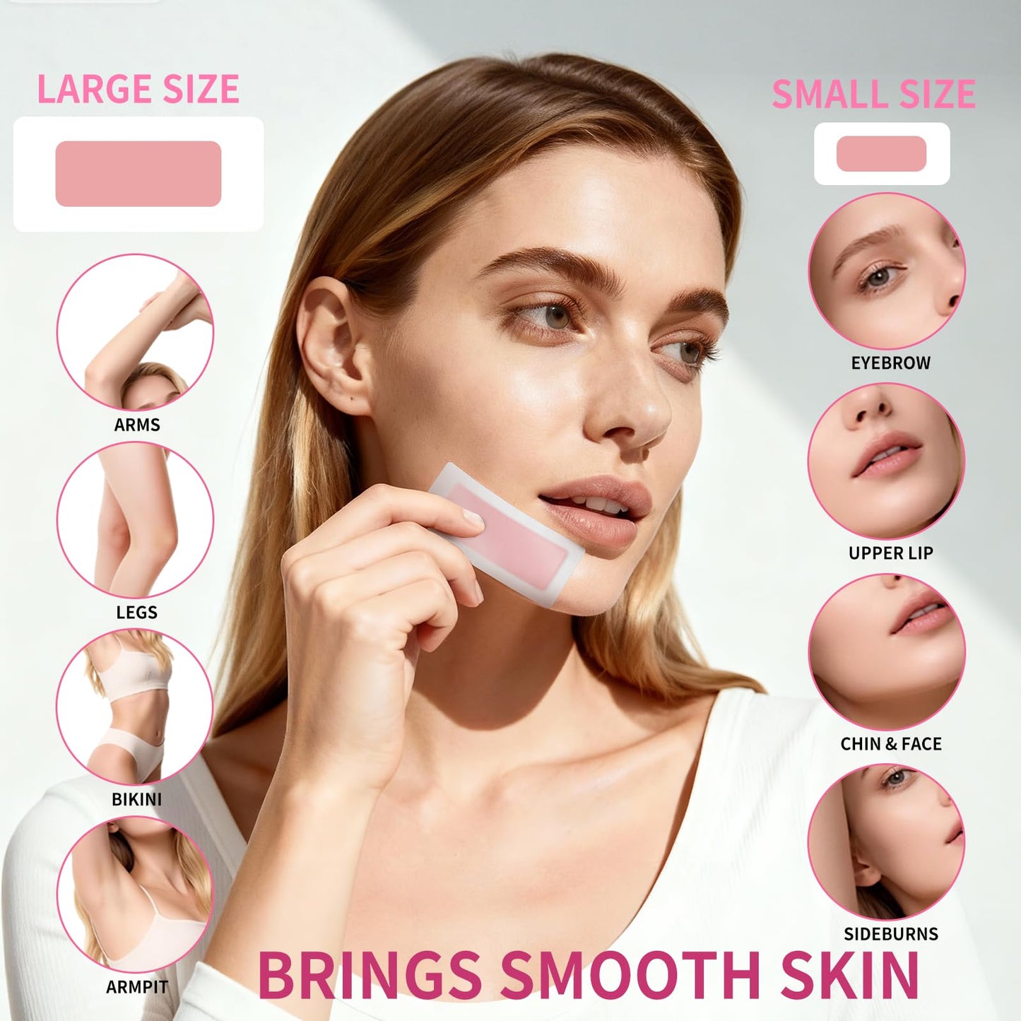 hoyesch 60 PCS Wax Strips - 40 Facial & 20 Body Waxing Kit for Women’ s Hair Removal,Wax Strips for Face,Eyebrow,Body, Arms, Legs, Chest, Back Beauty and Personal Care hoyesch