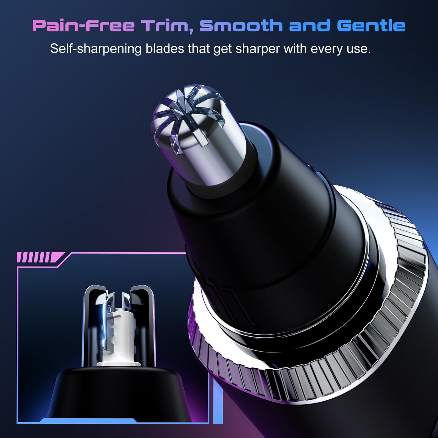 SAVILAB Nose Hair Trimmer for Men and Women, USB Rechargeable Electric Facial and Ear Hair Remover with LED Display, Dual-Edge Blades for Smooth Beauty and Personal Care SAVILAB