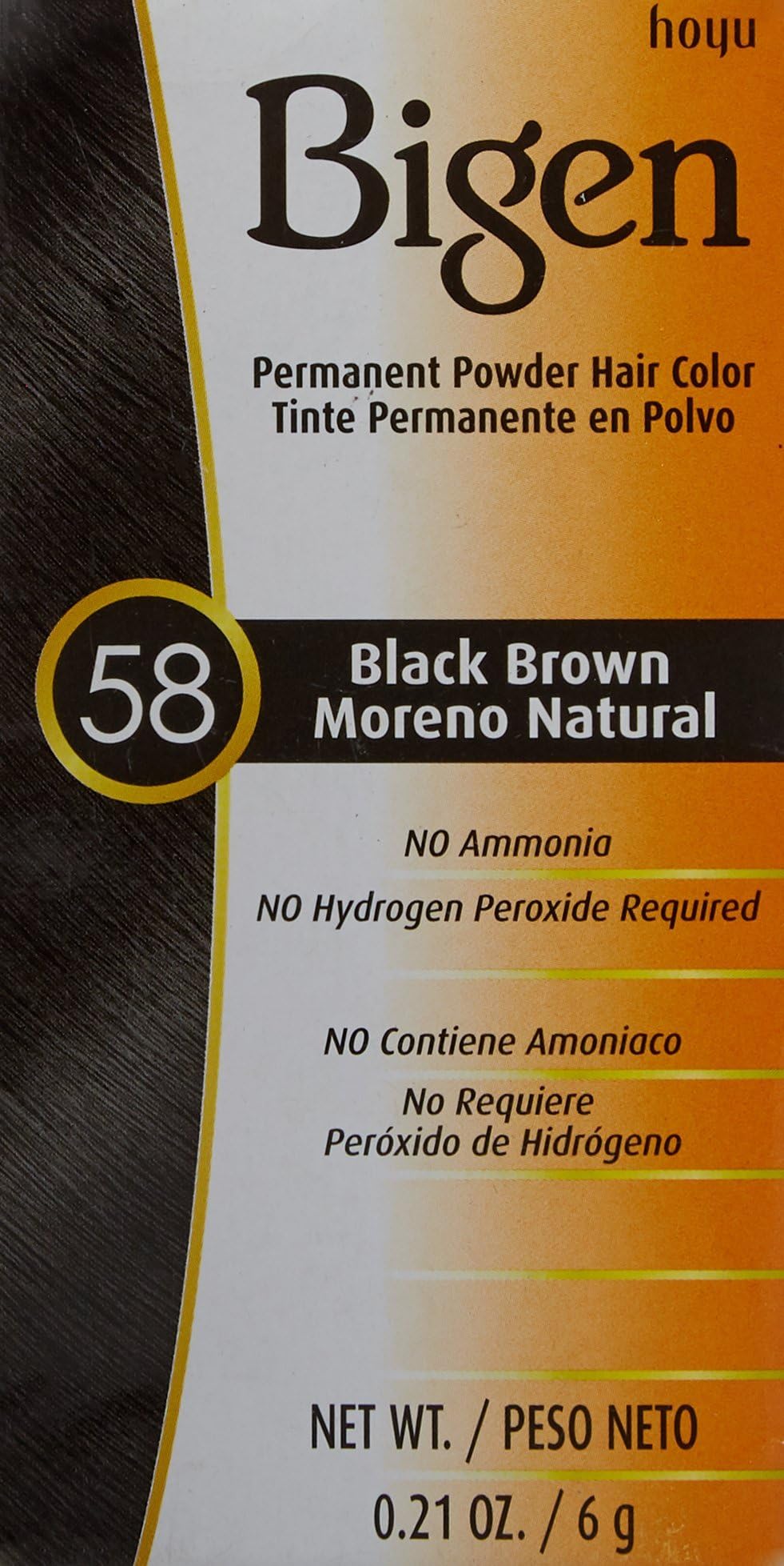 Bigen Hair Coor 58- Black Brown Noir Naturel, 0.21 oz Beauty & Personal Care Bigen