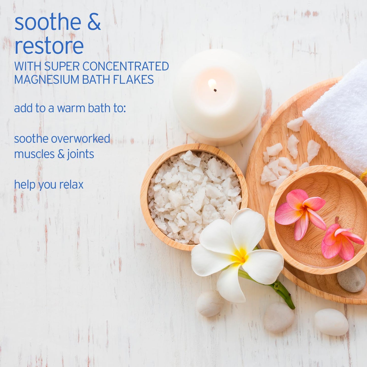 LIFE-FLO Magnesium Bath Flakes - Unscented Magnesium Flakes with Ancient Trace Minerals from the Zechstein Seabed - Epsom Salt Bath Soak Alternative Beauty and Personal Care LIFE-FLO