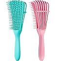 2 Pieces Detangling Brush for Afro America/African Hair Textured 3a to 4c Kinky Wavy/Curly/Coily/Wet/Dry/Oil/Thick/Long Hair, Knots Detangler Easy Beauty & Personal Care Boao
