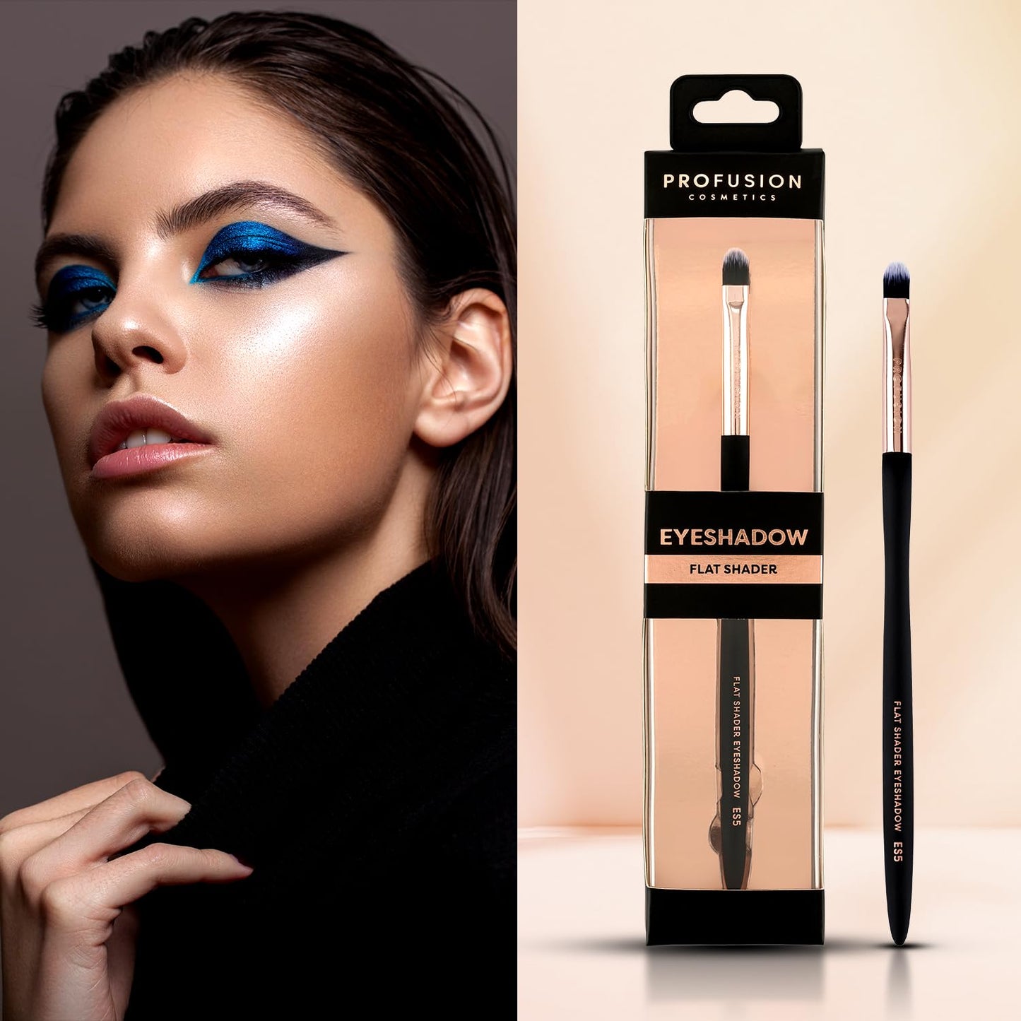 Profusion Cosmetics Flat Shader Eyeshadow Brush - Dense Synthetic Bristles for Smooth Color Packing & Blending, Professional Vegan Makeup Tool Beauty & Personal Care Profusion Cosmetics