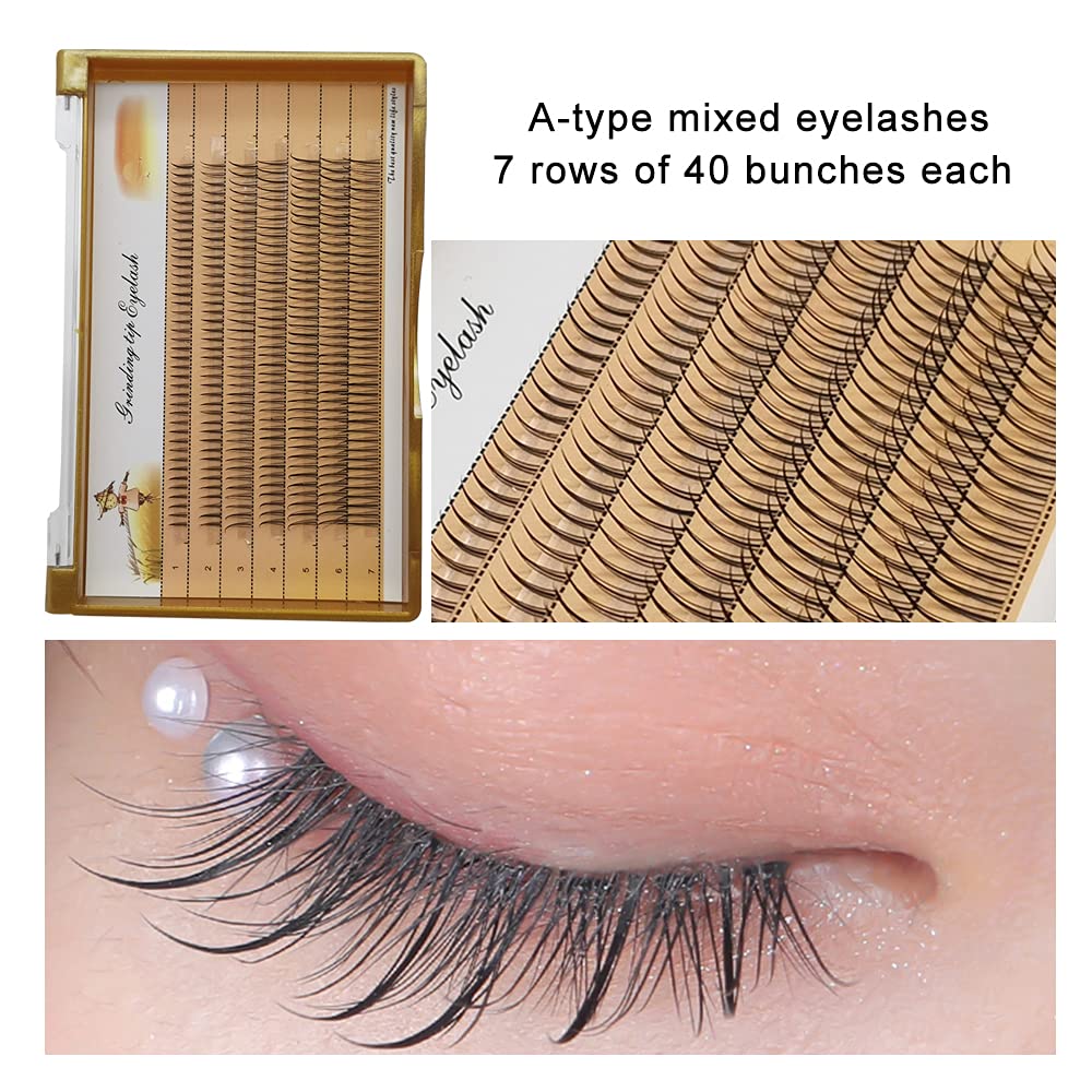 Fishtail Eyelash Extensions Mix Length Single Cluster Fans Eyelashes Fashion Fish Tail Fairy Eyelashes C Curl Super Natual Grafting Eyelash Dovetail… Beauty & Personal Care adiya