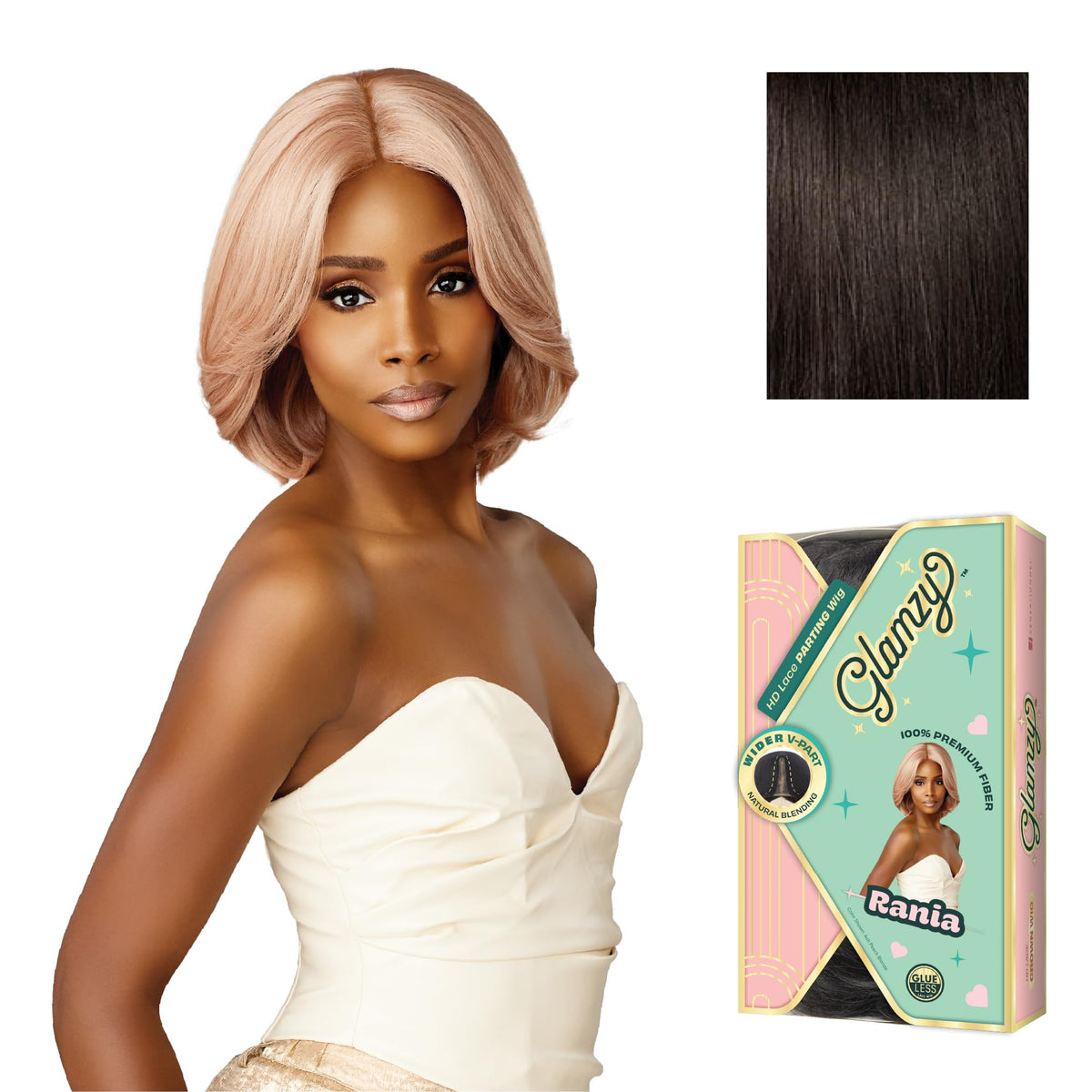 Sensationnel Glamzy Lace Part Wig-Rania, 2 DARKBROWN