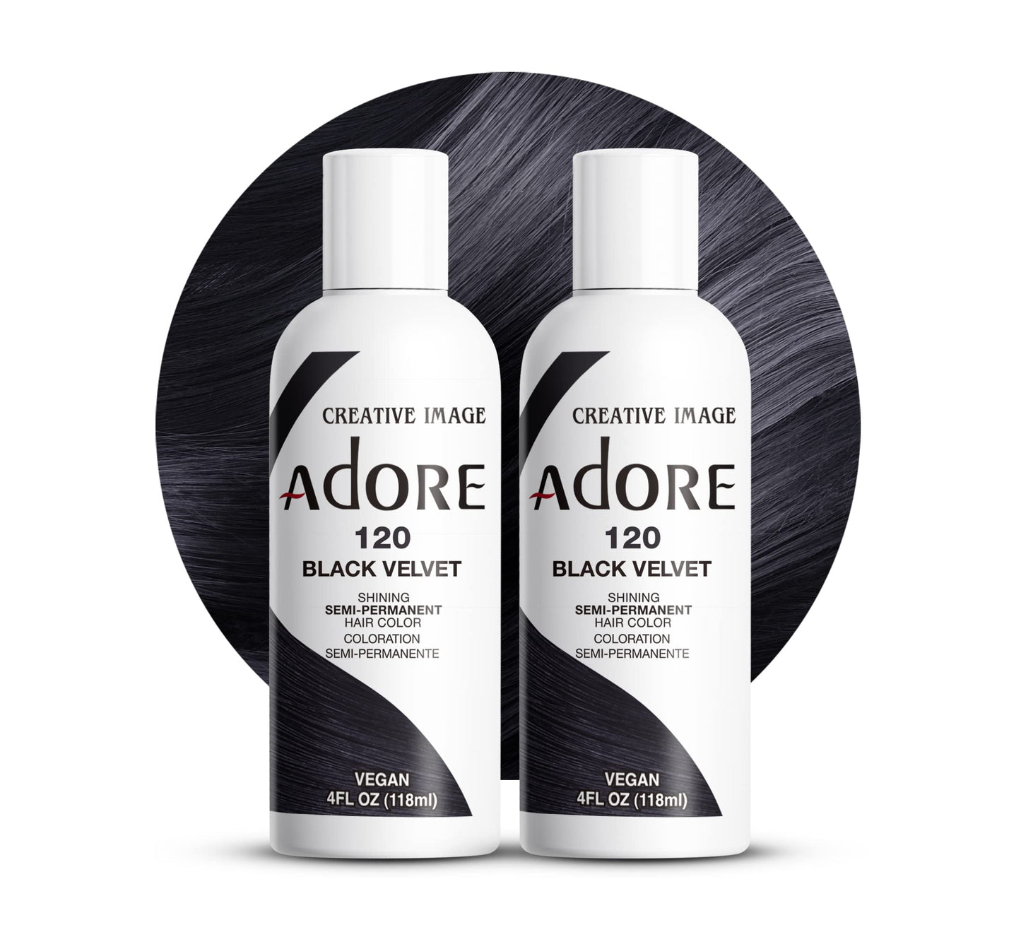 Adore Semi Permanent Hair Color (120 Black Velvet) (2 Pack) | Vegan & Cruelty-Free Black Hair Dye | No Ammonia, No Peroxide, No Alcohol | 4 Fl Oz Beauty & Personal Care Adore