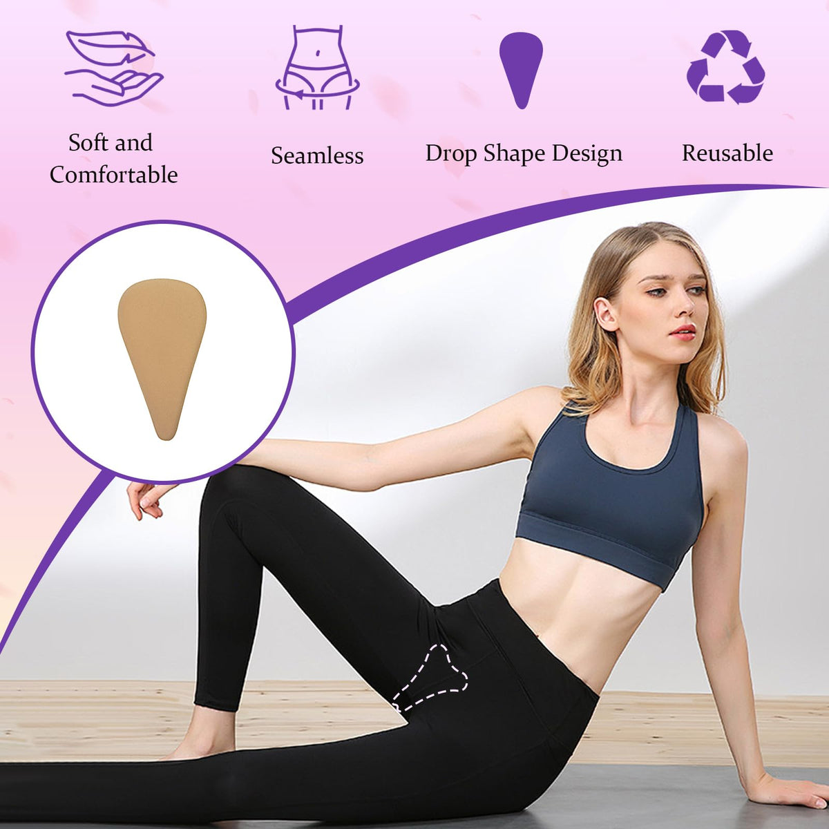 Camel Concealer, Reusable Seamless Camel Hider, Anti Cover Silicone Insert, Invisible Frontal Wedgie Cover, Traceless Underwear Guard