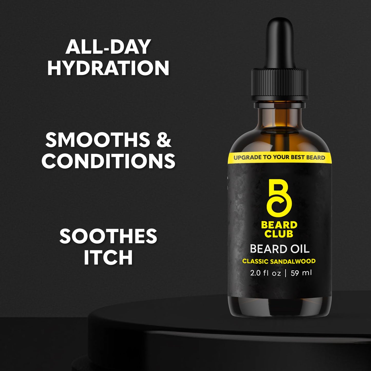 The Beard Club Beard Oil for Men - 2oz Classic Sandalwood Natural Beard Oil with Castor & Amber Oils - Beard & Mustache Conditioner - Hydrates Beauty and Personal Care The Beard Club