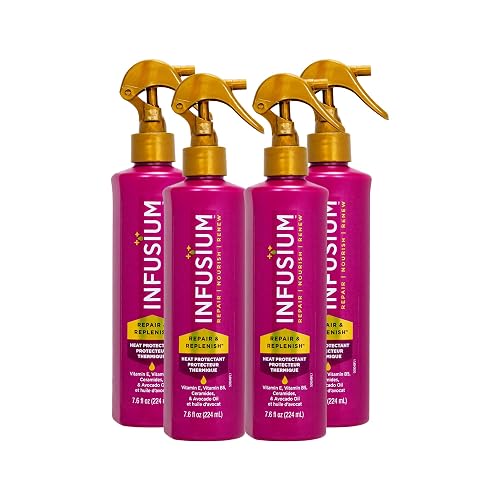 Infusium Repair and Replenish Heat Protector - Nourishing Heat Protection Spray for Hair with Vitamin E and Avocado Oil - Moisture Lock - 4 pc Beauty & Personal Care Infusium