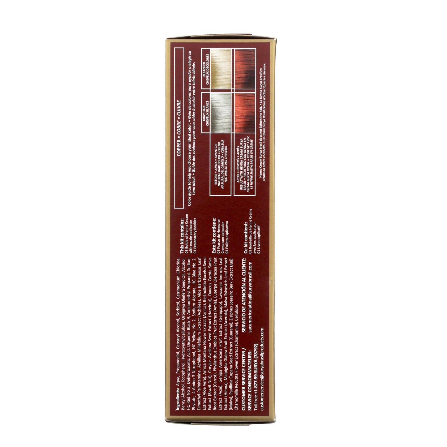 Surya Brasil Henna Cream Hair Color Treatment, Copper, 2.37 oz / 70 ml Beauty & Personal Care Surya Brasil
