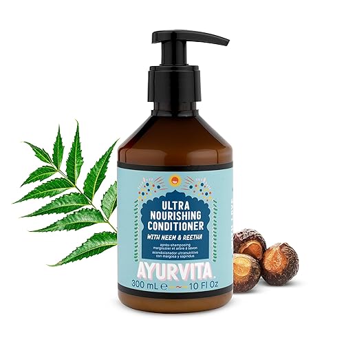 AyurVita Ultra Nourishing Conditioner with Neem & Reetha - Gentle Daily Conditioning for All Hair Types - Nourishes Scalp and Roots - Natural Beauty & Personal Care AyurVita