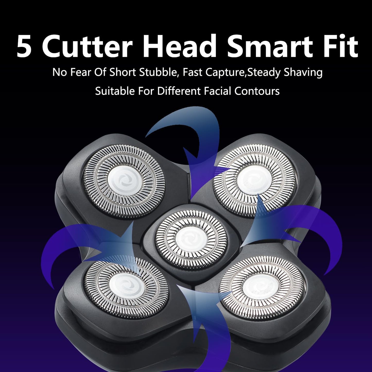 HONTEC New Upgrade 5 Head Shaver Replacement Heads for Skull Shaver, Pitbull, Palm and Butterfly Kiss Shavers Beauty and Personal Care HONTEC
