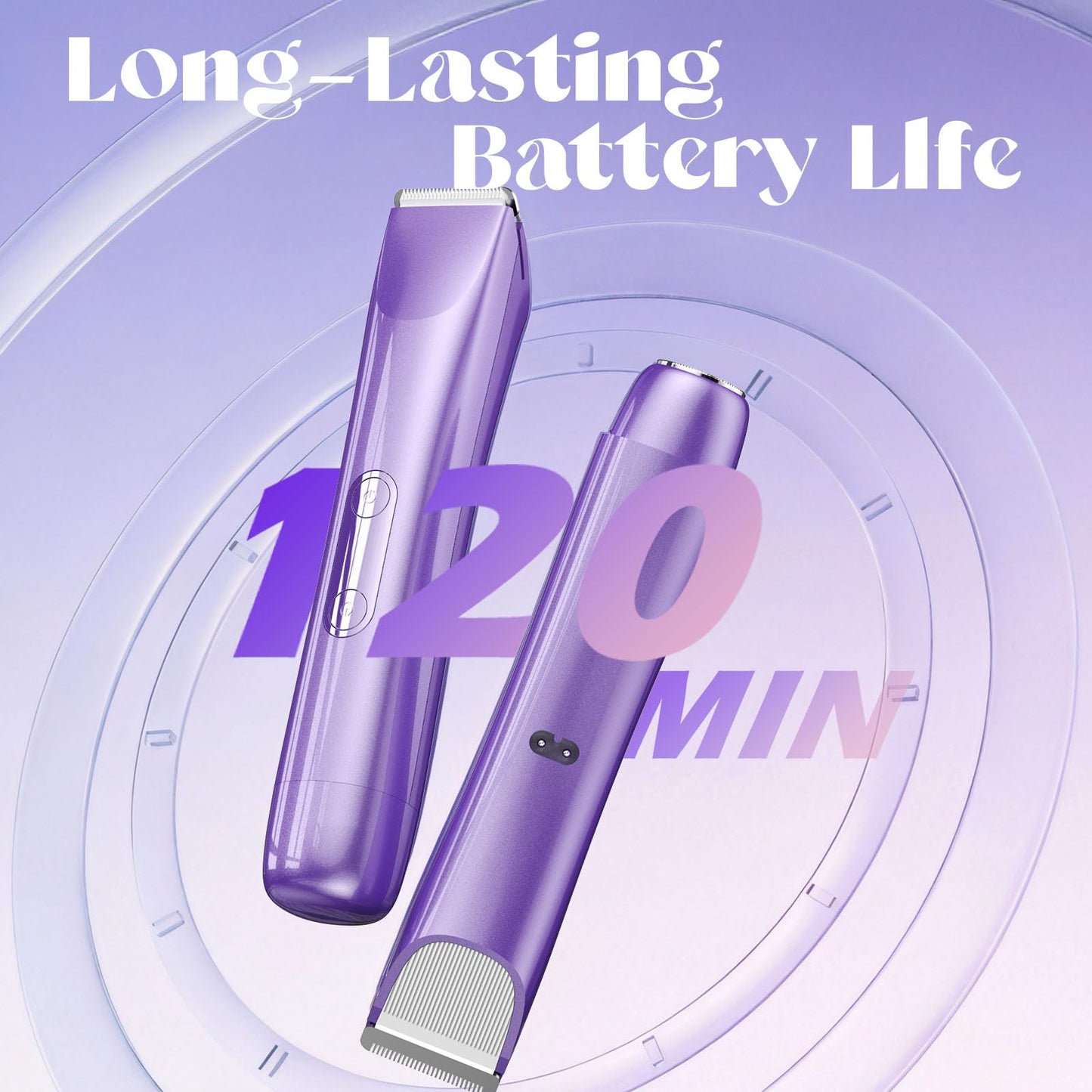 Bikini Trimmer for Women, 2 in 1 Dual Head Electric Razors, IPX7 Waterproof & Painless Shaver, Cordless Pubic Hair Trimmer for Leg Face Underarm Body Beauty and Personal Care RICAF