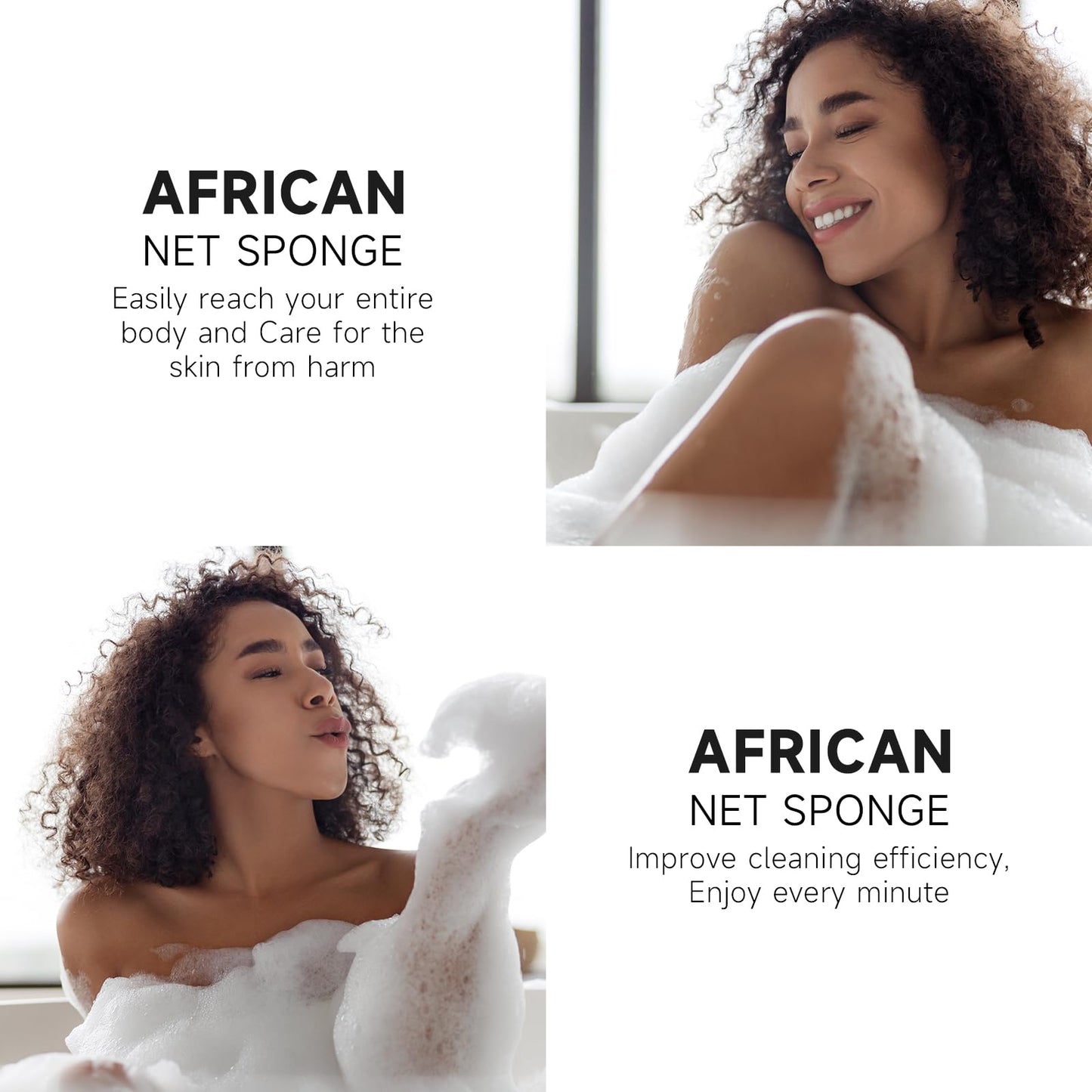 Metene 3 Pieces African Exfoliating Net, Colorful African Net Cloth, Long African Net Sponge Body Scrubber for Use in Shower, Bath Shower Wash Cloth Beauty and Personal Care Metene