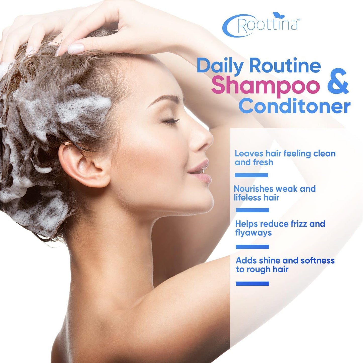 Hair Thickening Shampoo and Conditioner Set for Thinning Hair and Hair Loss Concerns - Volumizing Formula With Biotin & DHT Blockers, Sulfate-Free Beauty & Personal Care Roottina