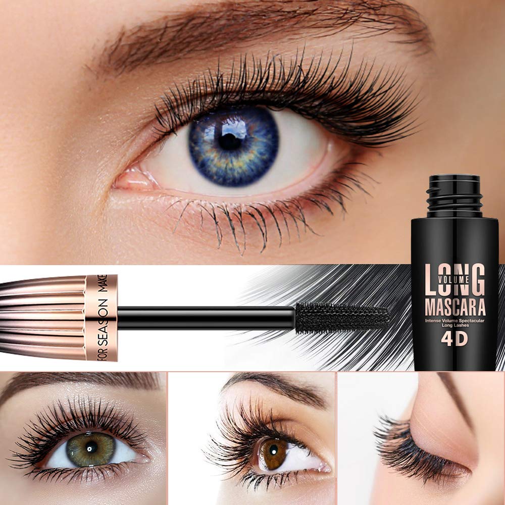 4D Silk Fiber Lash mascara, Waterproof Mascara Black Volume and Length, Natural Lengthening and Thick, Smudge-Proof,No Clumping, Instantly Create Beauty and Personal Care Mcukv
