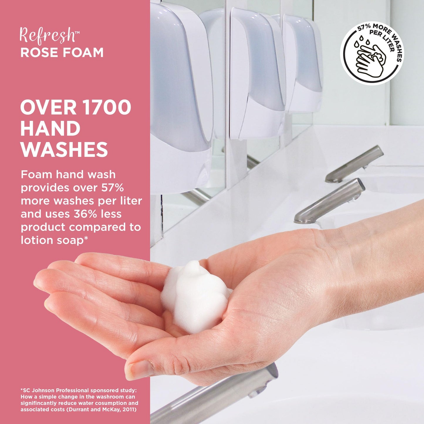 SC Johnson Professional REFRESH ROSE FOAM HAND SOAP TOUCH FREE 1.2 LITERS, 3 PACK Beauty & Personal Care SC Johnson Professional