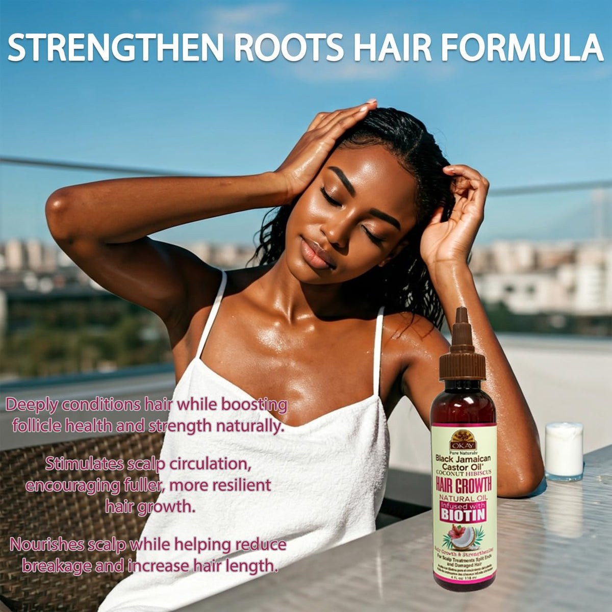 OKAY Black Jamaican Castor Oil & Coconut Hibiscus, 4 oz