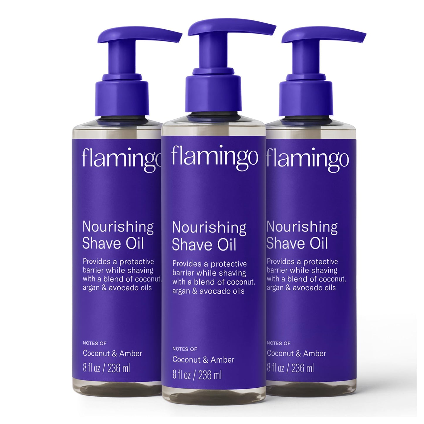 Flamingo Nourishing Shave Oil for Women with Coconut, Argan, & Avocado oils, 8 FL OZ, Pack of 3 Beauty and Personal Care Flamingo