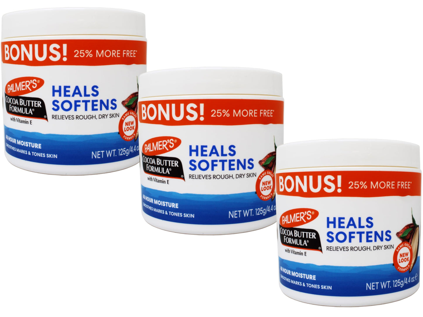 Palmer's Cocoa Butter Formula with Vitamin E, Body Moisturizer, Relieves Rough, Dry Skin, Smoothes Marks & Tones Skin, ("Bonus") 4.4 OZ Jar - 3 Pack Beauty & Personal Care Palmers