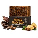 Nubiana Raw African Black Soap Bar 8 oz, Pure Natural 100% Authentic Black African Soap Handmade in Ghana with Unrefined Shea Butter, Cocoa Pod Ash Beauty & Personal Care Nubiana