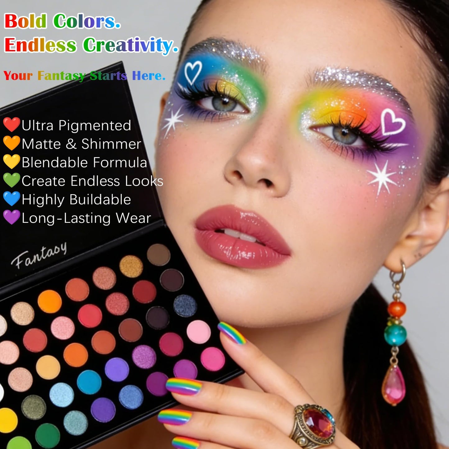 UCANBE Highly Pigmented Eye Makeup Palette, Matte Shimmer Metallic Eyeshadow Pallet Long Lasting Blendable Natural Colors Make Up Eye Shadows Beauty and Personal Care UCANBE