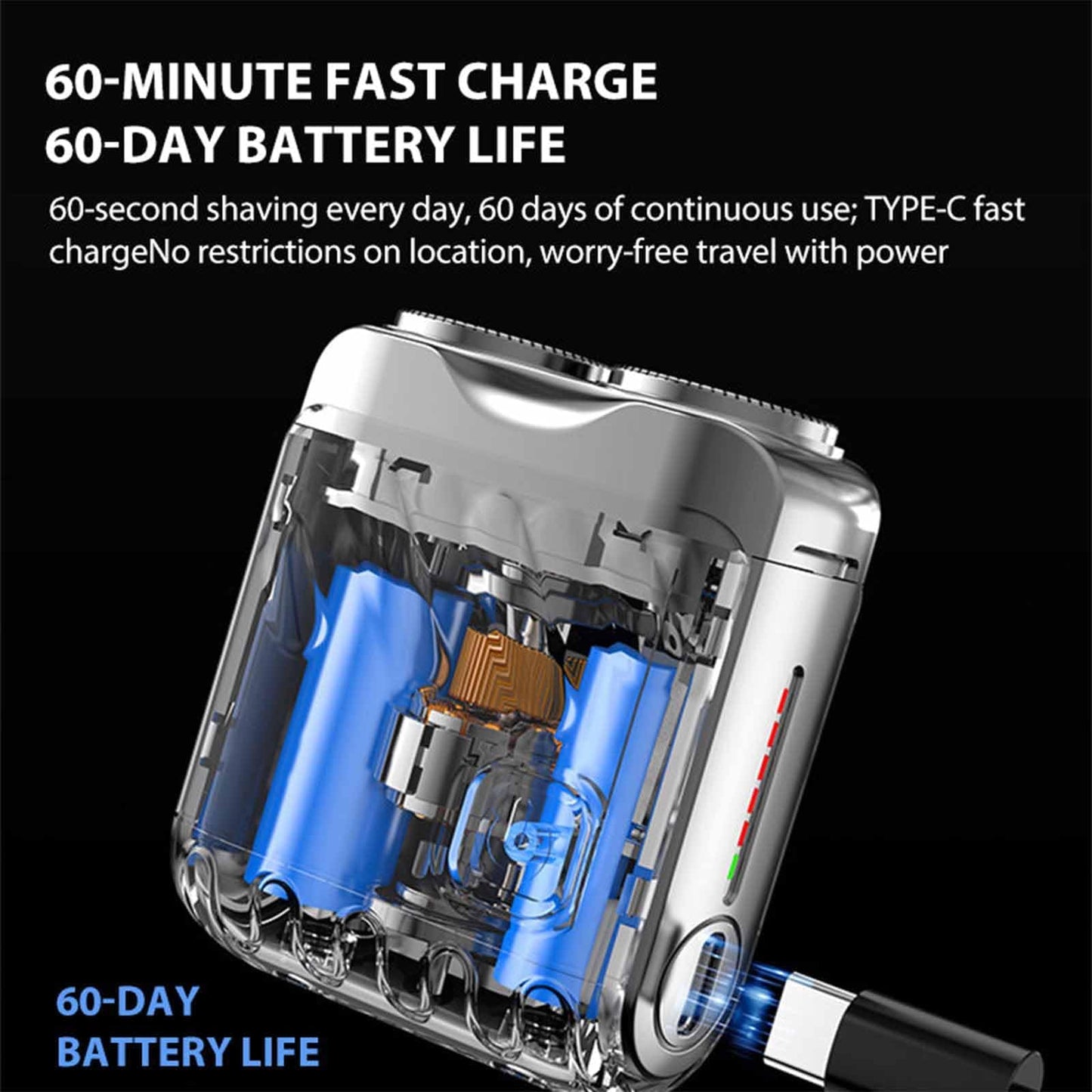 huyantie Luggage Electric Shaver,Mini Electric Shaver,Portable Electric Razor for Men,Wet & Dry Shaving,Rechargeable Cordless Rotary Shaver IPX7 Beauty and Personal Care huyantie