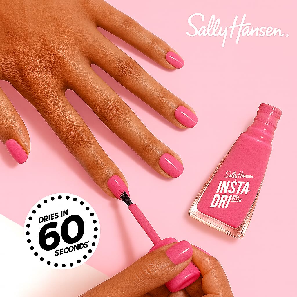 Sally Hansen Insta-Dri Nail Polish | Quick Dry, Long Lasting, Streak-Free Shine | Opaque, Glossy | 234 Pink Pursuit | White Pink Nail Color Beauty & Personal Care Sally Hansen