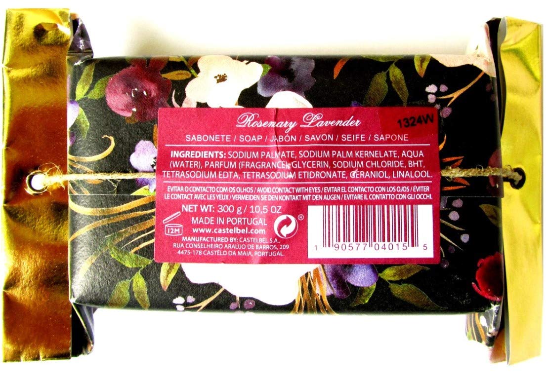 Castelbel Porto"Rosemary & Lavender" Gently Fragranced Soap Bar 10.5 Ounce. Beauty & Personal Care Castelbel Porto
