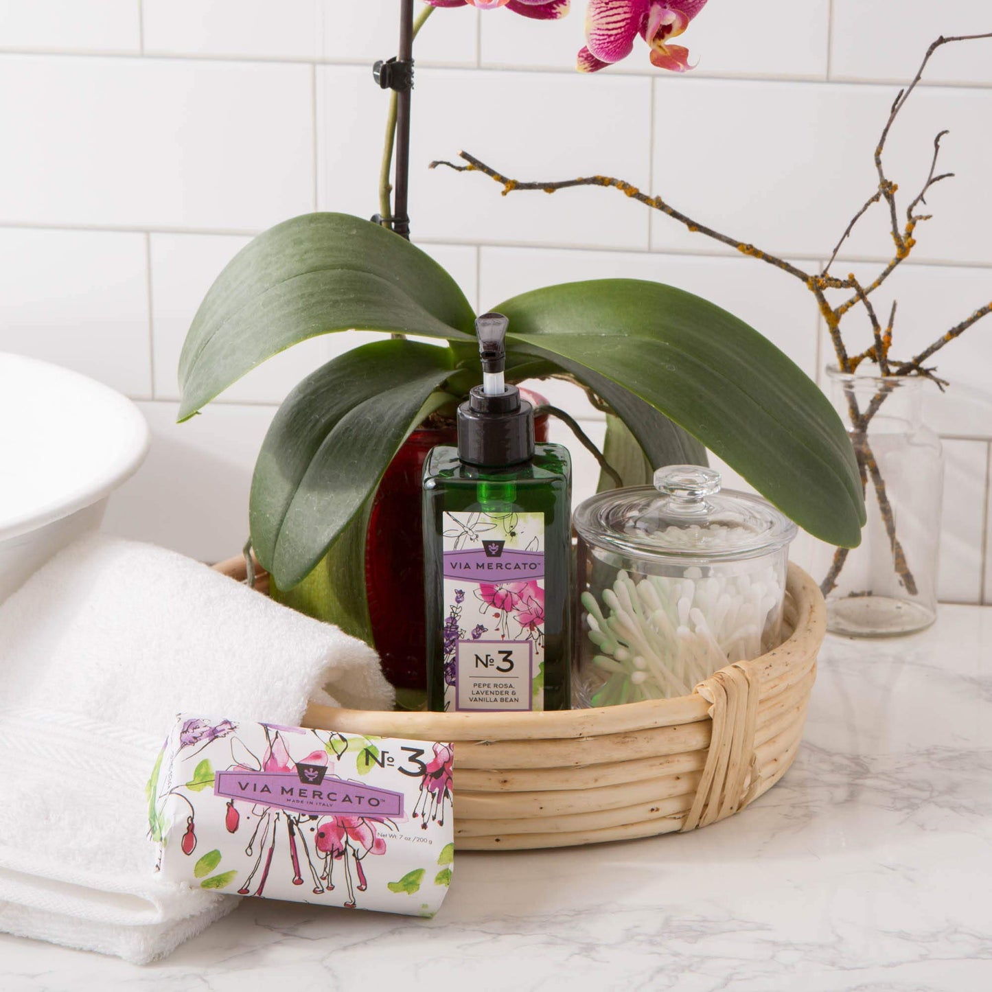 Via Mercato Italian Soap Bar (200 g), No. 3 - Pepe Rose, Lavender & Vanilla Bean Beauty & Personal Care Via Mercato