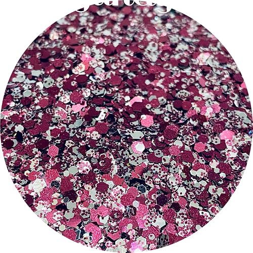 Burgundy Polyester Glitter | Craft Glitter | Glitter for Arts & Crafts | Tumblers | Cosmetics | Nails | Epoxy Resin Art | Slime | DIY | Body Glitter | Beauty & Personal Care Glitter Heart Co.