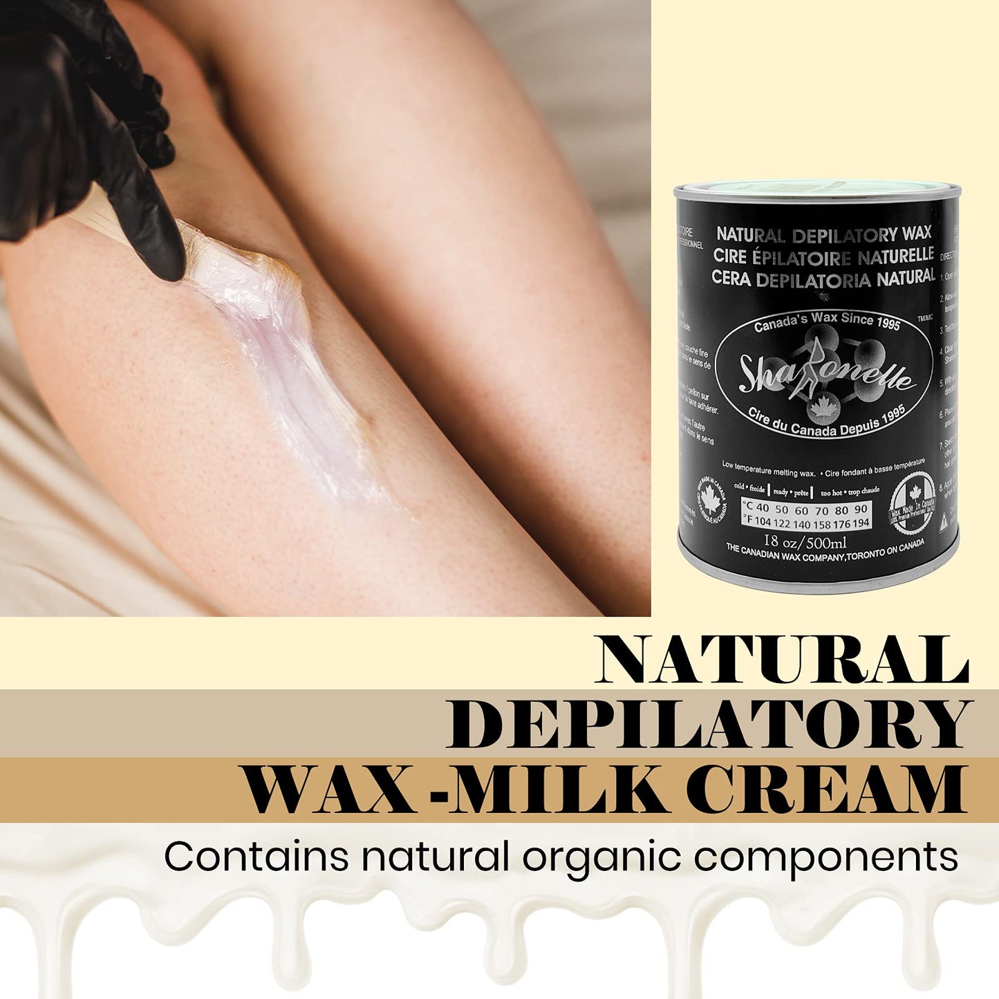6PC Natural Soft Wax All Purpose Canned Wax for Sensitive Skin Canada-Made Melting Wax by Sharonelle Beauty and Personal Care Superhairpieces