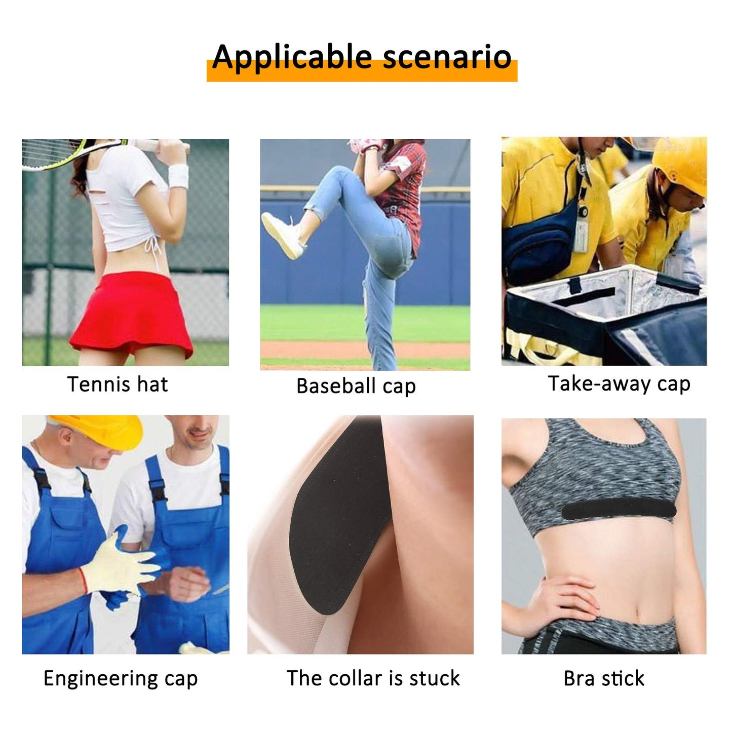 20pcs Self Adhesive Shirt Collar Protector Collar Disposable Hat Collar Sweat Neck Liner Pads (Black) Beauty and Personal Care Dioche