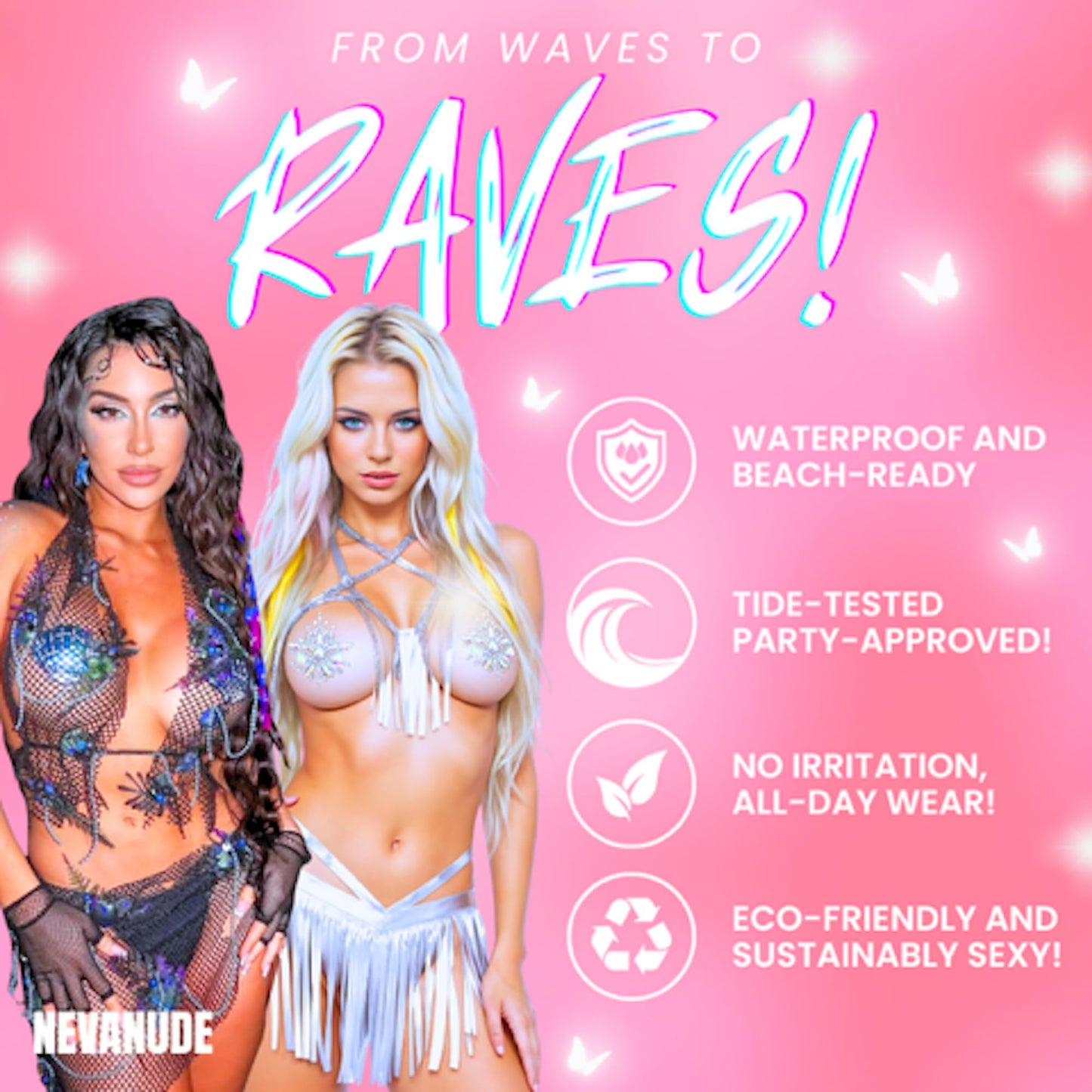 Neva Nude Face and Body Glitter Keychain - Chunky Loose Glitter for Festivals, Raves, and More | Cosmetic Grade | Super Sparkly (Mermaid Magnifique Beauty & Personal Care Neva Nude
